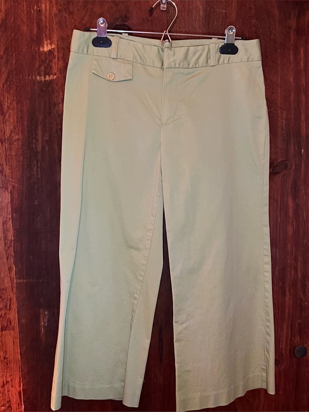 Light Green Wide Leg Capris- Women